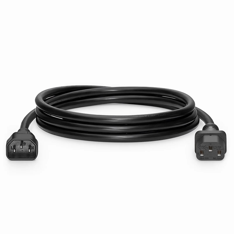 SFPS 10ft (3m) IEC60320 C14 to IEC60320 C13 18AWG 250V/10A Power Extension Cord, Black SFPS