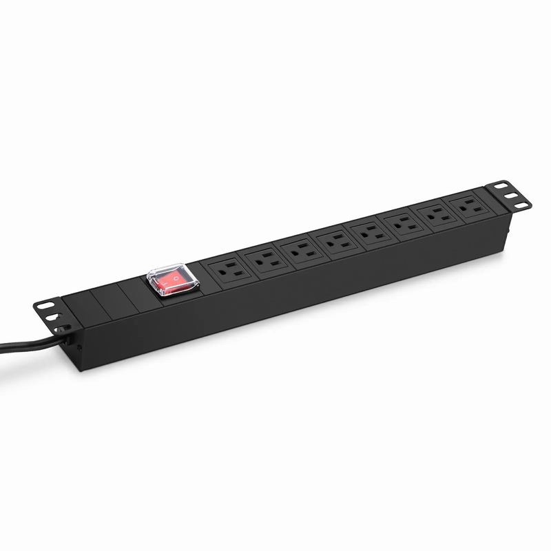 SFPS 1.88kW Single-Phase 15A/125V Basic Rack PDU, 8 x NEMA 5-15R Outlets, NEMA 5-15P Plug, 6.6ft Cord, 1U Rack-Mount SFPS