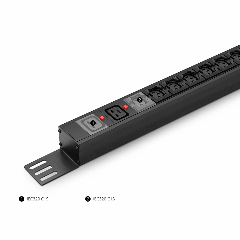 SFPS 7.36kW Single-Phase 32A/230V Basic Rack PDU, 20 x C13 & 4 x C19 Outlets, IEC309 32A 2P + E Plug, 10ft Cord, 0U Vertical SFPS