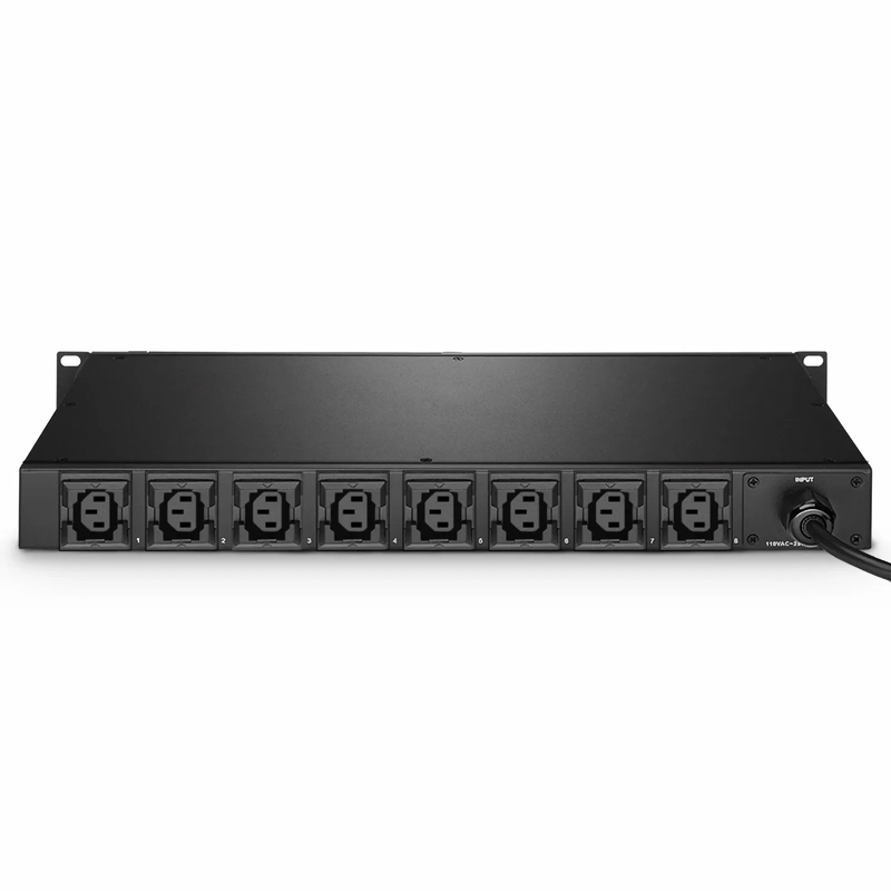 SFPS 1.20kW Single-Phase 10A/120V Monitored Rack PDU, 8 x C13 Outlets, IEC320 C14 Plug, 6.6ft Cord, 1U Rack-Mount SFPS