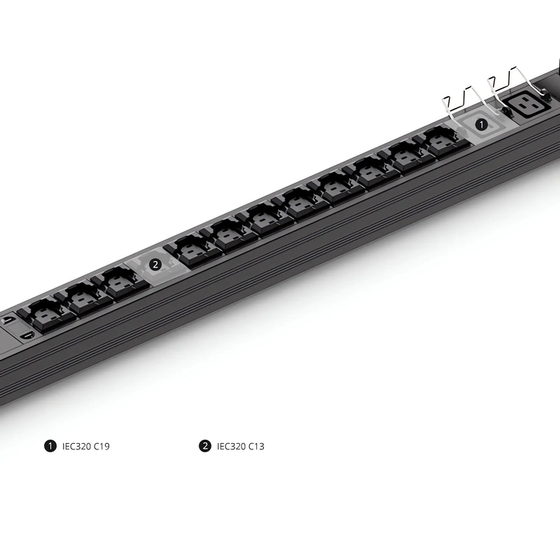 SFPS 21.06kW 3-Phase 32A/380V Basic Rack PDU, 36 x C13 & 6 x C19 Outlets, IEC309 32A 3P + N + E Plug, 3ft Cord, 0U Vertical SFPS