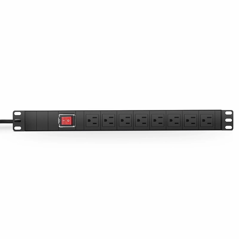SFPS 1.88kW Single-Phase 15A/125V Basic Rack PDU, 8 x NEMA 5-15R Outlets, NEMA 5-15P Plug, 6.6ft Cord, 1U Rack-Mount SFPS