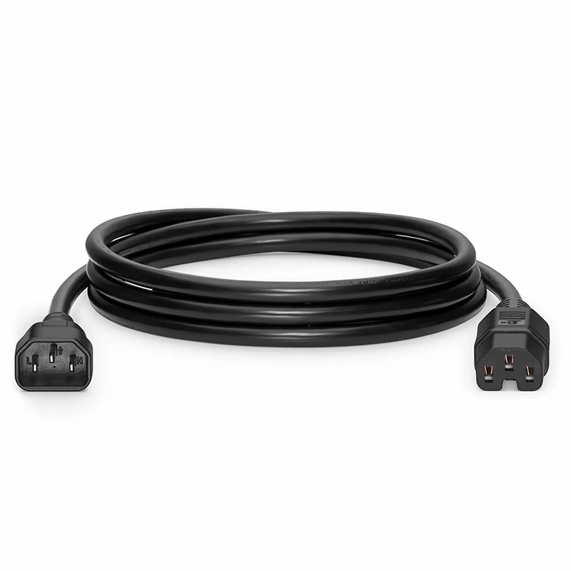 SFPS 10ft (3m) IEC60320 C14 to IEC60320 C15 14AWG 250V/15A Power Cord, Black SFPS