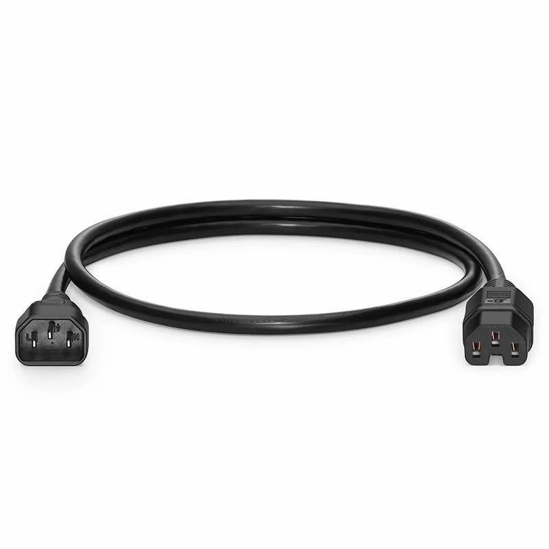 SFPS 3ft (0.9m) IEC60320 C14 to IEC60320 C15 14AWG 250V/15A Power Cord, Black SFPS