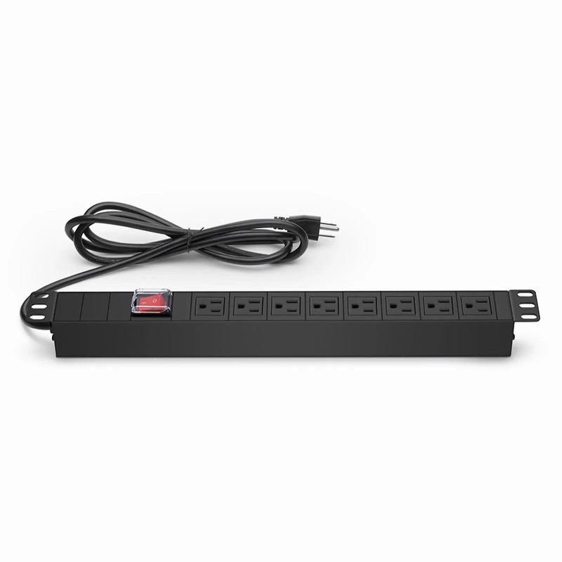 SFPS 1.88kW Single-Phase 15A/125V Basic Rack PDU, 8 x NEMA 5-15R Outlets, NEMA 5-15P Plug, 6.6ft Cord, 1U Rack-Mount SFPS