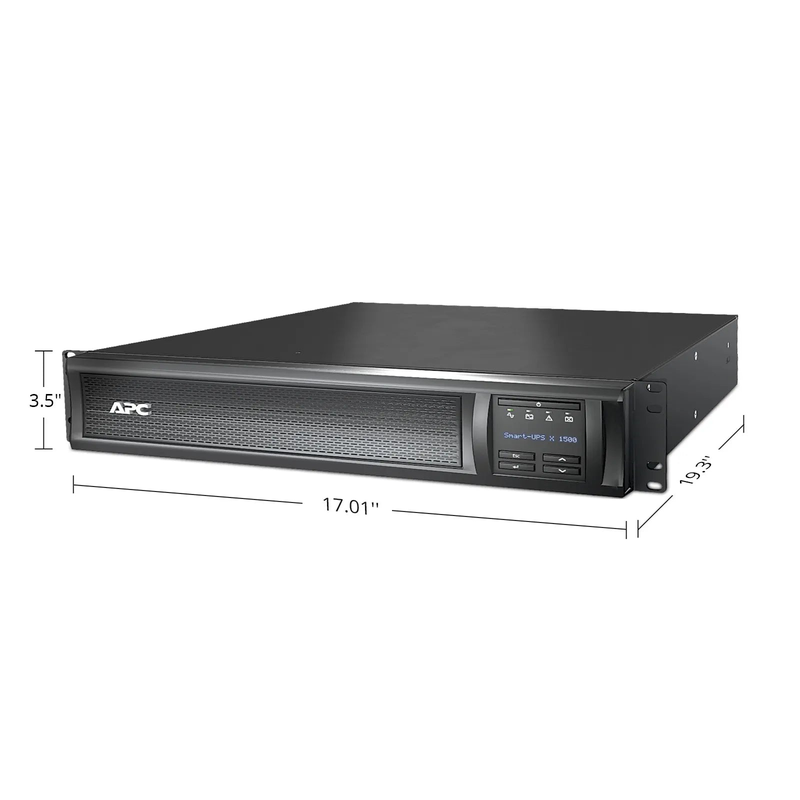 SFPS APC Smart-UPS X, Line Interactive, 1500VA/1350W, 120V, 8 x NEMA 5-15R Outlets, SmartConnect & SmartSlot, 1 Replaceable Battery Module Included, Rack 2U/Tower Convertible SFPS