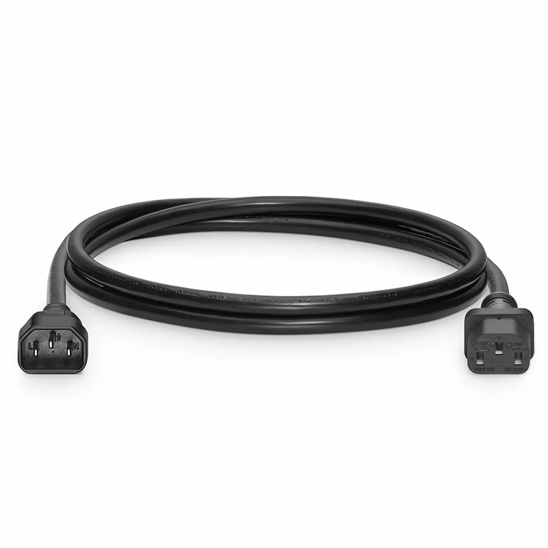SFPS 6ft (1.8m) IEC60320 C14 to IEC60320 C13 Heavy-Duty 14AWG 250V/15A Power Extension Cord, Black SFPS
