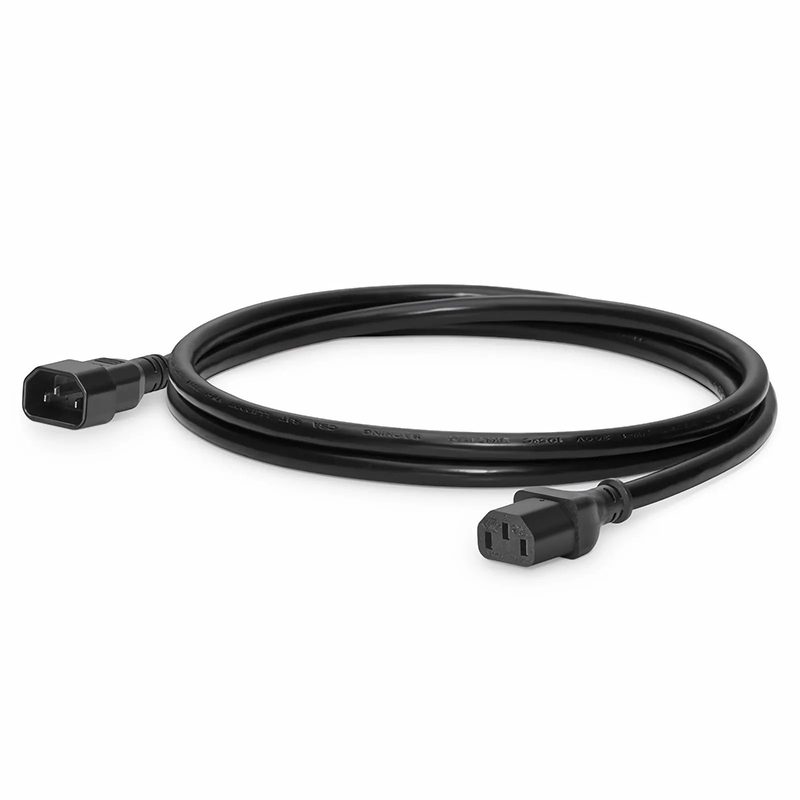 SFPS 6ft (1.8m) IEC60320 C14 to IEC60320 C13 Heavy-Duty 14AWG 250V/15A Power Extension Cord, Black SFPS