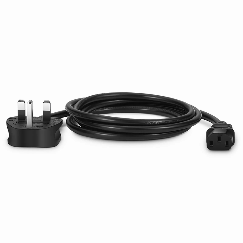 SFPS 6ft (1.8m) BS 1363 to IEC60320 C13 3 x 0.75mmA² 250V/10A Power Cord, Black SFPS