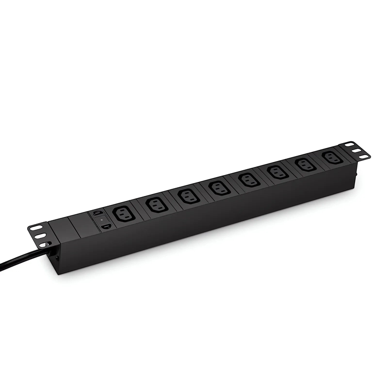 SFPS 1.20kW Single-Phase 10A/120V Basic Rack PDU, 8 x C13 Outlets, IEC320 C14 Plug, 10ft Cord, 1U Rack-Mount SFPS