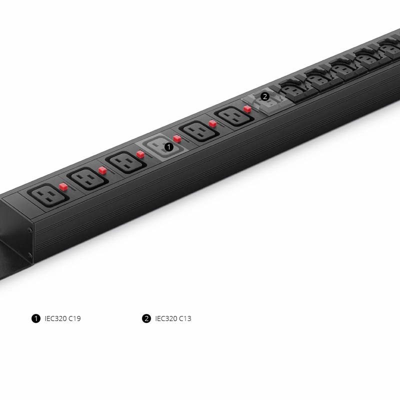 SFPS 14.49kW Single-Phase 63A/230V Basic Rack PDU, 21 x C13 & 6 x C19 Outlets, IEC309 63A 2P + E Plug, 10ft Cord, 0U Vertical SFPS