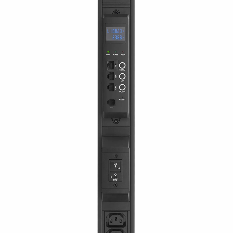 SFPS 7.36kW Single-Phase 32A/230V Monitored Rack PDU, 36 x C13 & 6 x C19 Outlets, IEC 309 32A 2P+E Plug, 10ft Cord, 0U Vertical SFPS