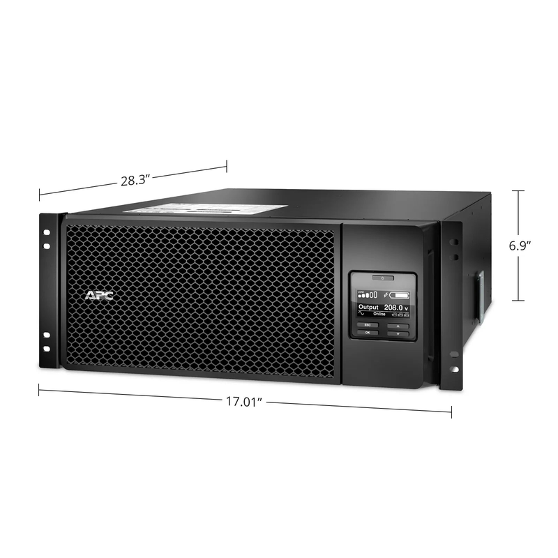 SFPS APC Smart-UPS On-line, 6kVA/6kW, 208V, 2 x L6-20R & 3 x L6-30R NEMA Outlets, Network Card & SmartSlot, 2 Replaceable Battery Modules Included, Rack 4U/Tower Convertible SFPS
