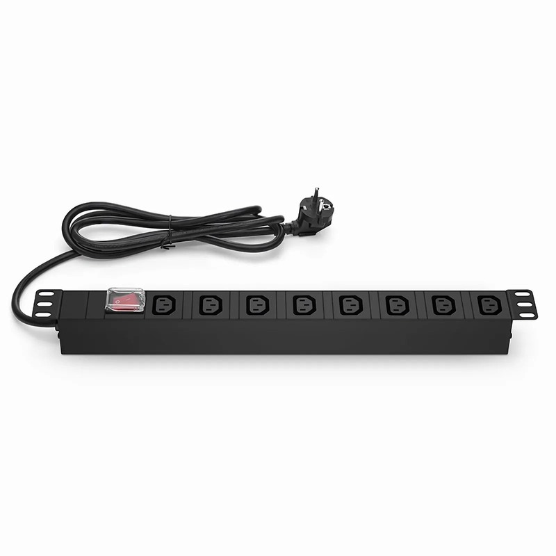 SFPS 1.8kW Single-Phase 16A/250V Basic Rack PDU, 8 x C13 Outlets, CEE7 Plug, 6.6ft Cord, 1U Rack-Mount SFPS