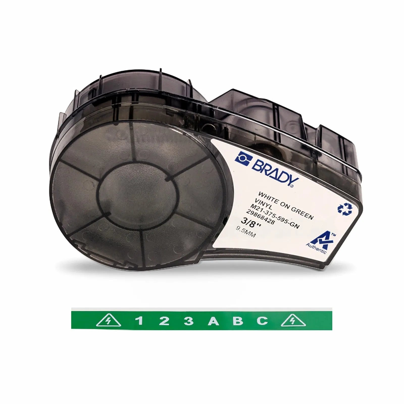 SFPS 0.375in.W x 252in.L Panel/Surface Labels with Ribbon for M210 and M211 Printers, Continuous Label/Cartridge, White on Green SFPS