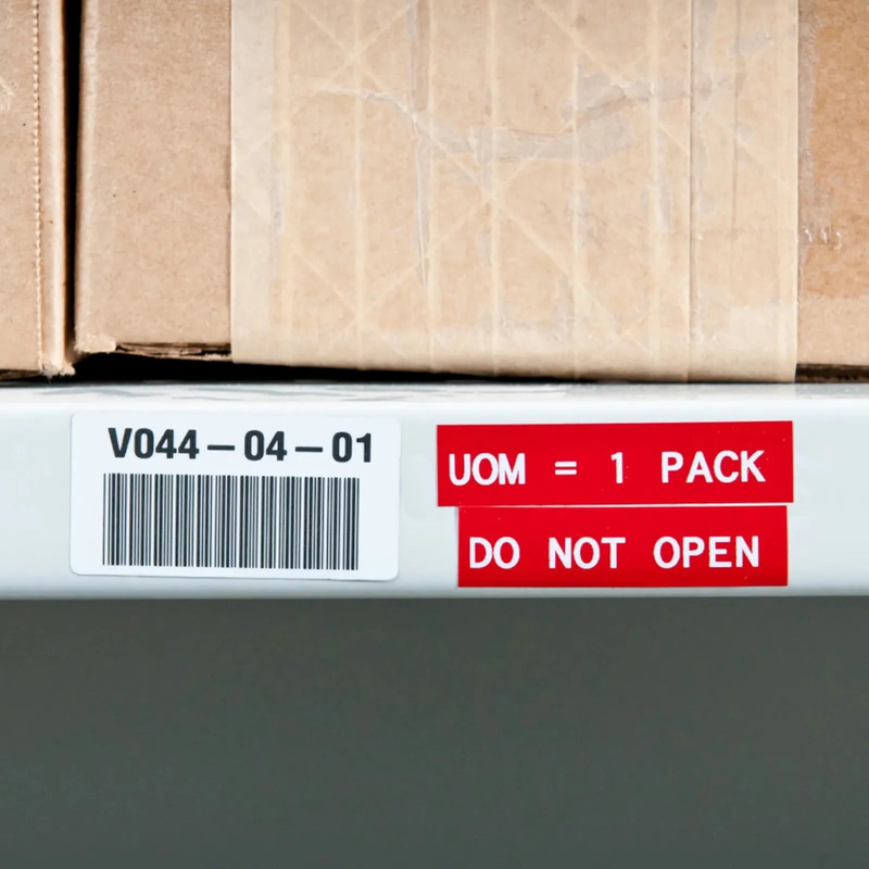 SFPS 0.75in.W x 252in.L Panel/Surface Labels with Ribbon for M210 and M211 Printers, Continuous Label/Cartridge, White on Red SFPS