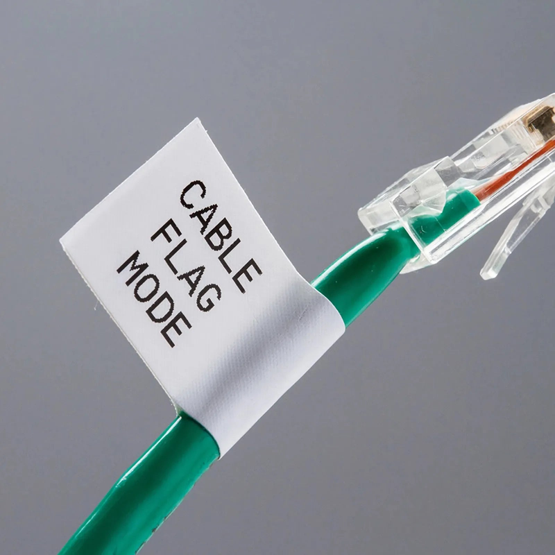 SFPS 0.375in.W x 192in.L Collapse Nylon Labels with Ribbon for M210 and M211 Printers, Black on White SFPS