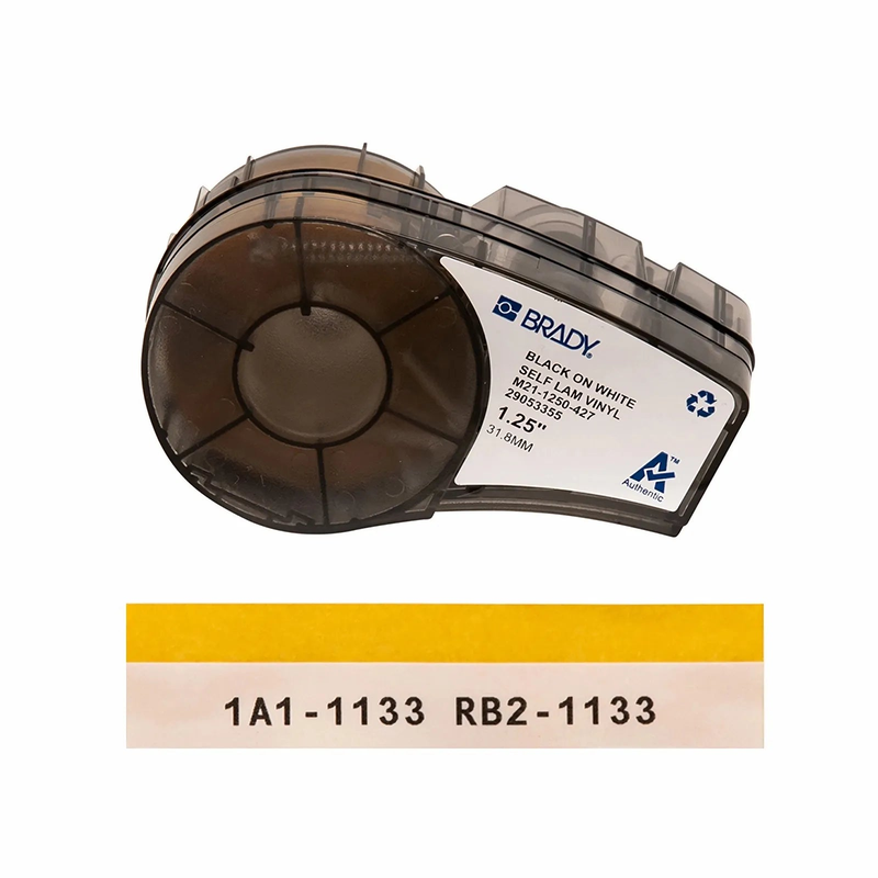 SFPS 1.25in.W x 168in.L Self-laminating Labels with Ribbon for M210 and M211 Printers, Continuous Label/Cartridge, Black on White SFPS