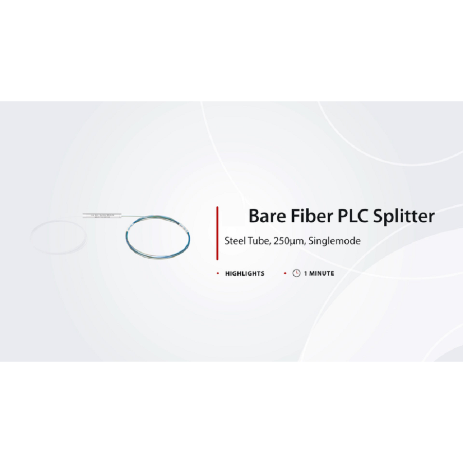 SFPS 1 x 4 PLC Fiber Splitter, Steel Tube, Bare Fiber 250m, No Connector, Singlemode SFPS
