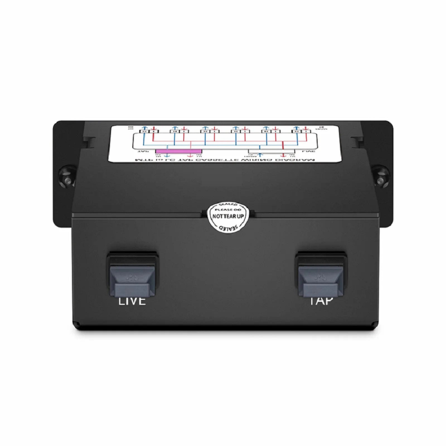 SFPS FHDA MTP®-LC TAP Cassette, OS2 Single Mode, 6 x LC Duplex Live Ports, MTP®-12 Male Live Port, MTP®-12 Male TAP Port, 50/50 Split Ratio (Live/TAP), 10/40/100G SFPS