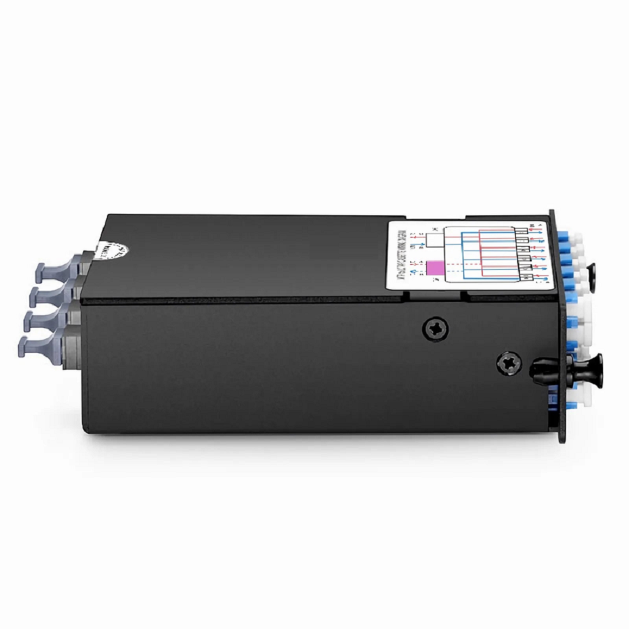 SFPS FHDA MTP®-LC TAP Cassette, OS2 Single Mode, 12 x LC Duplex Live Ports, 2 x MTP®-12 Male Live Ports, 2 x MTP®-12 Male TAP Ports, 70/30 Split Ratio (Live/TAP), 10/40/100G SFPS