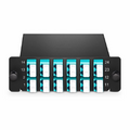 SFPS FHDA LC Splice Cassette with Pigtails, 24 Fibers OM4 Multimode,12 x LC UPC Duplex (Aqua), 0.3dB Max. SFPS