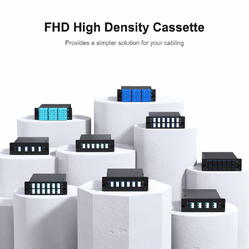 SFPS FHDA MTP®-LC Cassette, OM5 Multimode, Type A, 24 Fibers, 2 x MTP®-12 (Male) to 12 x LC Duplex, 0.35dB Max. SFPS
