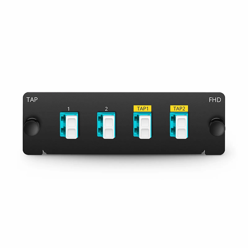 SFPS FHDA BIDI LC TAP Cassette, OM4 Multimode, 2 x LC Duplex Live Ports, 2 x LC Duplex TAP Ports, 50/50 Split Ratio (Live/TAP), 40G SFPS