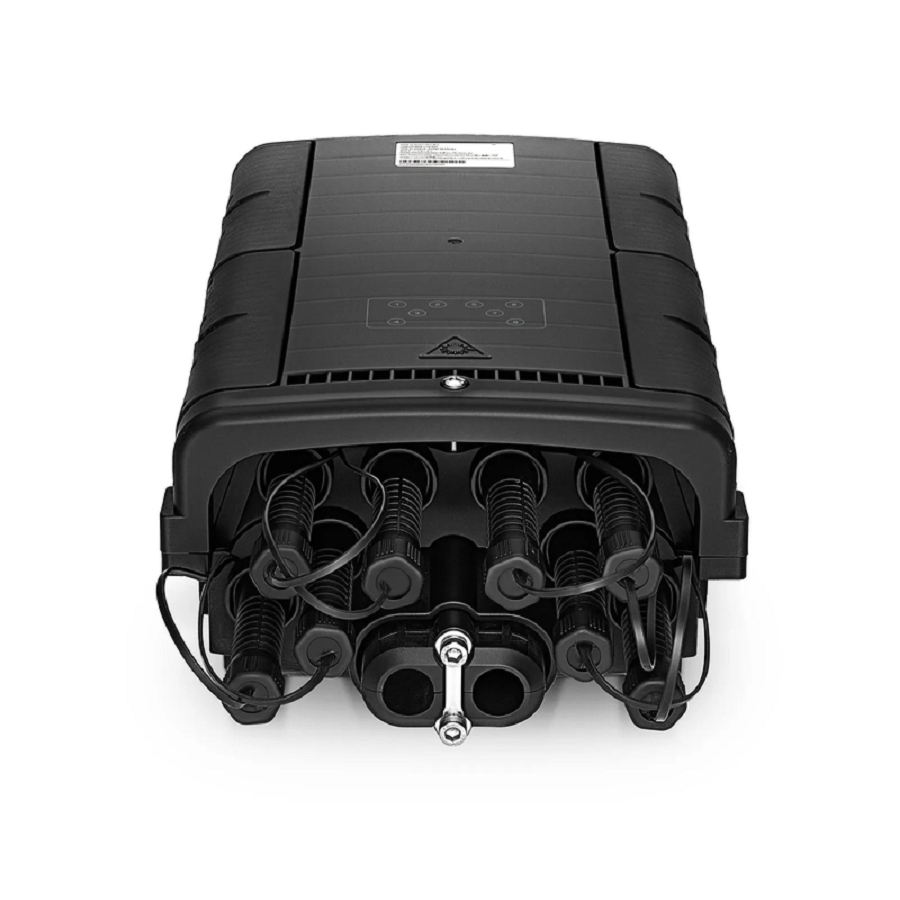 SFPS Universal Pre-Terminated Hub Box for Quick ODN, 1 Uncut Port, 8 SC/APC Adapters, Mechanical Seal, Supports 1:2/1:4/1:8 Mini Splitters, PP+GF, IP65, Wall/Pole/Aerial Mount, Indoor/Outdoor SFPS