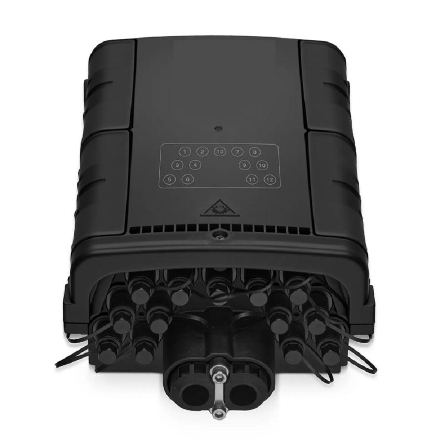 SFPS Fully Pre-Terminated Fiber Distribution Hub Box for Quick ODN, 1 Uncut Port, 13 SC/APC Hardened Adapters, Mechanical Seal, Supports 1:2/1:4/1:8 Mini Splitters, PP+GF, IP68, Wall/Pole/Aerial Mount, Indoor/Outdoor SFPS