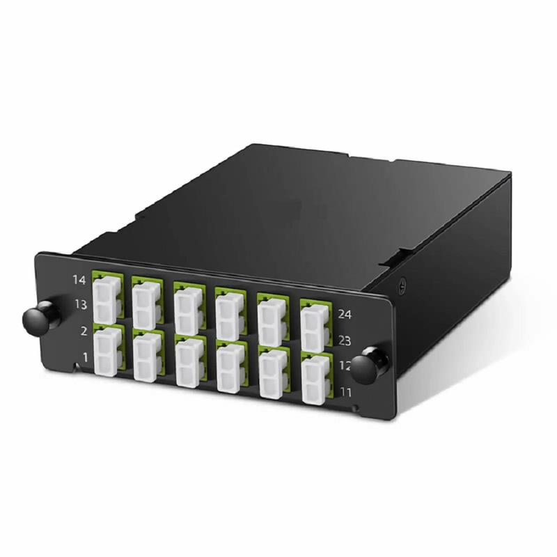 SFPS FHDA MTP®-LC Cassette, OM5 Multimode, Type A, 24 Fibers, 2 x MTP®-12 (Male) to 12 x LC Duplex, 0.35dB Max. SFPS
