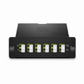 SFPS FHDA MTP®-MDC Cassette, OS2 Single Mode, Type A, 48 Fibers, 4 x MTP®-12 (Male) to 8 x MDC 3-Port Duplex (Blue), 0.35dB Max. SFPS