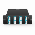 SFPS FHDA MTP®-LC Cassette, OM4 Multimode, Universal, 16 Fibers, 2 x MTP®-8 (Male) to 8 x LC Duplex (Aqua), 0.35dB Max. SFPS