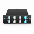 SFPS FHDA MTP®-LC Cassette, OM4 Multimode, Universal, 16 Fibers, 2 x MTP®-8 (Male) to 8 x LC Duplex (Aqua), 0.35dB Max. SFPS