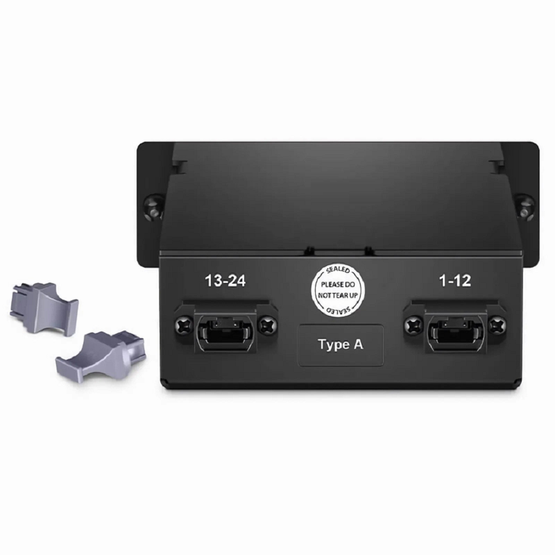 SFPS FHDA MTP®-LC Cassette, OM5 Multimode, Type A, 24 Fibers, 2 x MTP®-12 (Male) to 12 x LC Duplex, 0.35dB Max. SFPS