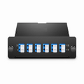 SFPS FHDA MTP®-LC Cassette, OS2 Single Mode, Universal, 12 Fibers, MTP®-12 (Male) to 6 x LC Duplex (Blue), 0.35dB Max. SFPS