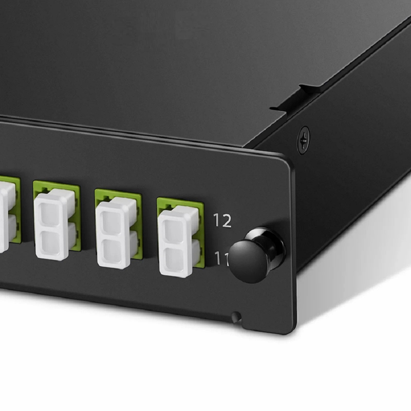 SFPS FHDA MTP®-LC Cassette, OS2 Single Mode, Universal, 12 Fibers, MTP®-12 (Male) to 6 x LC Duplex (Blue), 0.35dB Max. SFPS