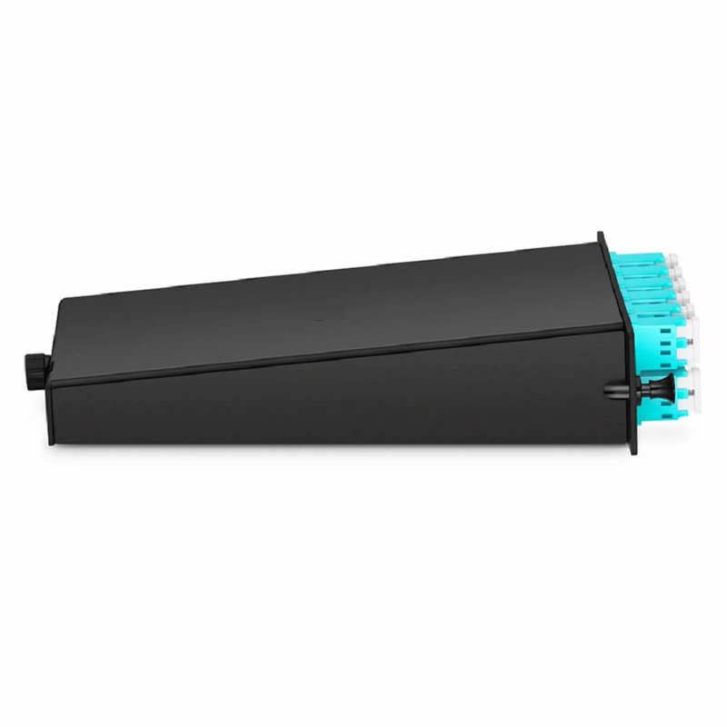 SFPS FHDA LC Splice Cassette with Pigtails, 24 Fibers OM4 Multimode,12 x LC UPC Duplex (Aqua), 0.3dB Max. SFPS