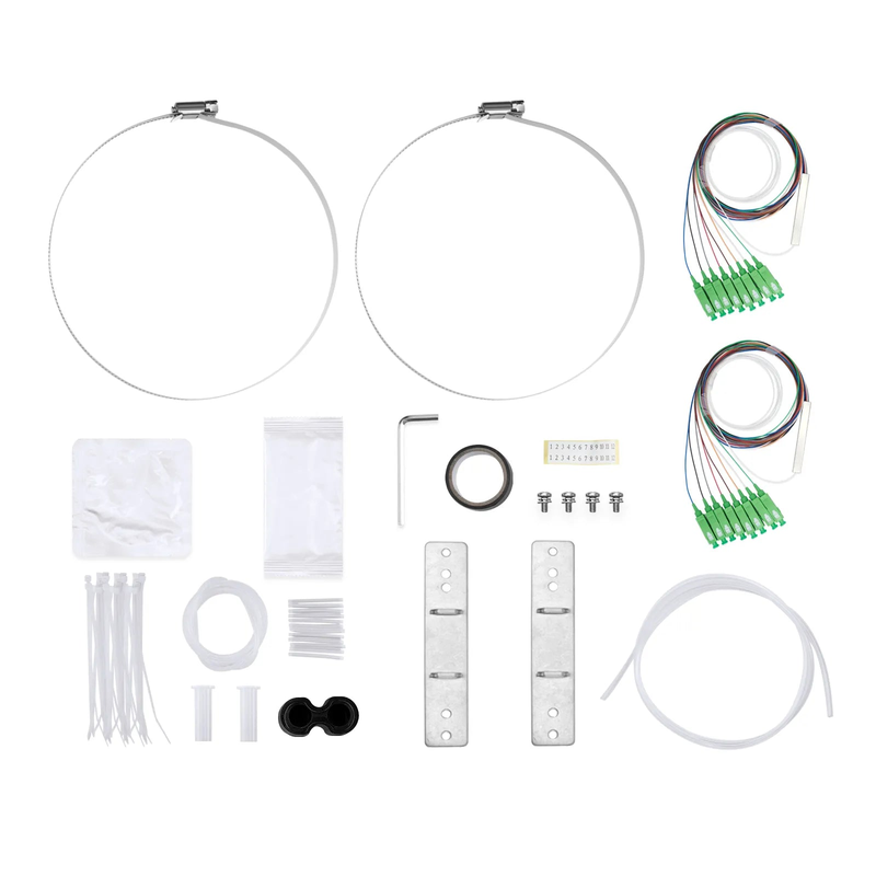 SFPS Fully Pre-Terminated Fiber Distribution Hub Box for Quick ODN, 1 Uncut Port, 13 SC/APC Hardened Adapters, Mechanical Seal, Supports 1:2/1:4/1:8 Mini Splitters, PP+GF, IP68, Wall/Pole/Aerial Mount, Indoor/Outdoor SFPS