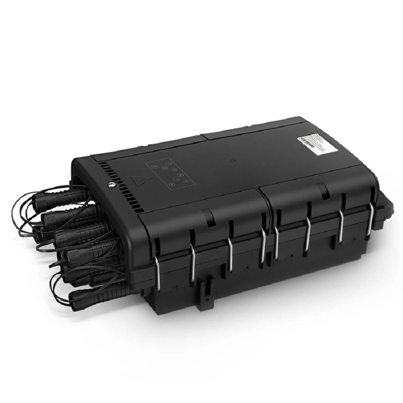 SFPS Universal Pre-Terminated Hub Box for Quick ODN, 1 Uncut Port, 8 SC/APC Adapters, Mechanical Seal, Supports 1:2/1:4/1:8 Mini Splitters, PP+GF, IP65, Wall/Pole/Aerial Mount, Indoor/Outdoor SFPS