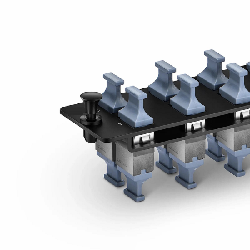 SFPS FHDA Fiber Adapter Panel, OM3/OM4, 8 x MTP®-8/12/24 Key Up to Key Up (Charcoal Gray) Adapter, Type B SFPS