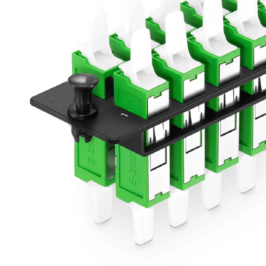 SFPS FHDA Adapter Panel, 12 Fibers OS2 Single Mode, 12 x LSH APC Simplex (Green) Adapter, Ceramic Sleeve SFPS