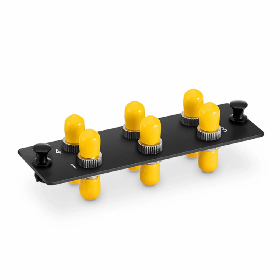 SFPS FHDA Fiber Adapter Panel, 6 Fibers OM3/OM4 Multimode, 6 x ST Simplex (Plated) Adapter, Ceramic Sleeve SFPS