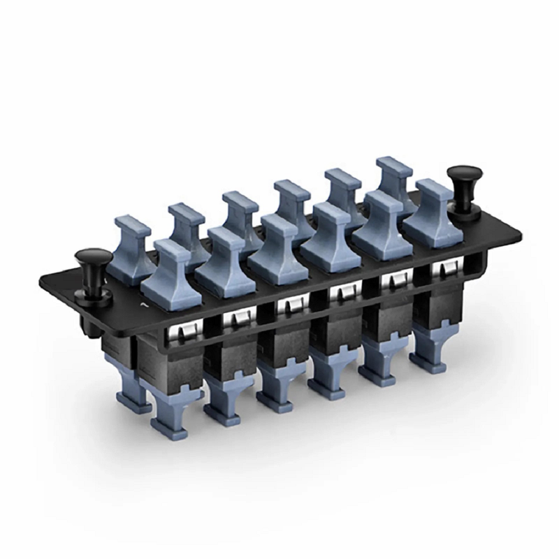 SFPS FHDA Fiber Adapter Panel, 12 Fibers OM4 Multimode, 6 x SC UPC Duplex (Aqua) Adapter, Ceramic Sleeve SFPS