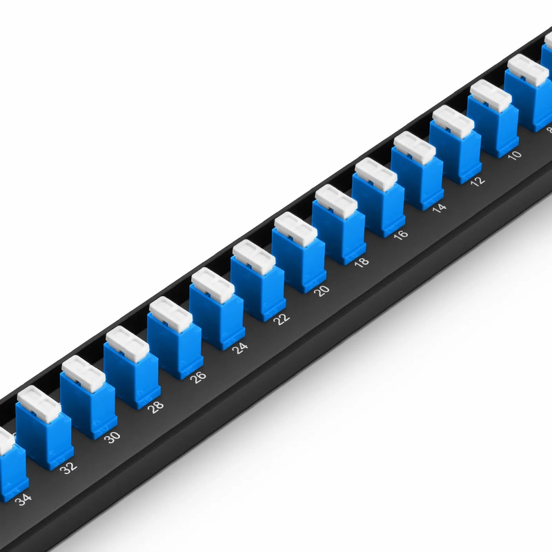 SFPS FHUA 1U 19'' Fiber Adapter Panel, 48 Fibers OS2 Single Mode, 24 x LC UPC Duplex (Blue) Adapter, Ceramic Sleeve SFPS