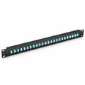 SFPS FHUA 1U 19'' Fiber Adapter Panel, 48 Fibers OM4 Multimode, 24 x LC UPC Duplex (Aqua) Adapter, Ceramic Sleeve SFPS