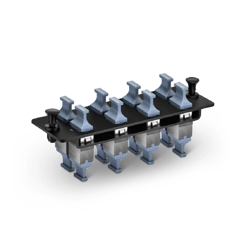 SFPS FHDA Fiber Adapter Panel, OM3/OM4, 8 x MTP®-8/12/24 Key Up to Key Up (Charcoal Gray) Adapter, Type B SFPS