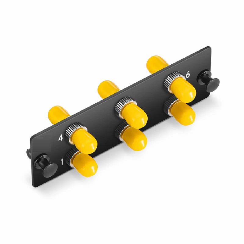 SFPS FHDA Fiber Adapter Panel, 6 Fibers OM3/OM4 Multimode, 6 x ST Simplex (Plated) Adapter, Ceramic Sleeve SFPS