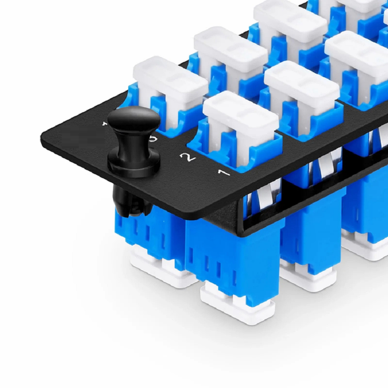 SFPS FHDA Fiber Adapter Panel, 24 Fibers OS2 Single Mode, 12 x LC UPC Duplex (Blue) Adapter, Ceramic Sleeve SFPS
