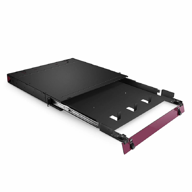 SFPS FHDA High Density 1U Rack Mount Enclosure Unloaded, Sliding Drawer, Holds up to 4 x FHDA Cassettes, Panels, or Splice Trays, 144 Fibers (LC) SFPS